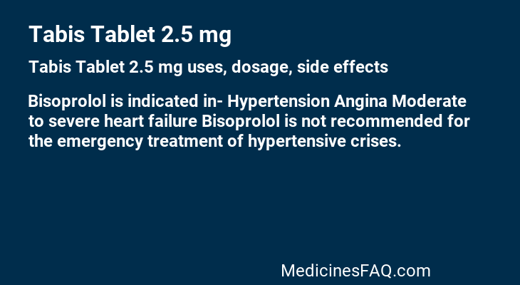 Tabis Tablet 2.5 mg