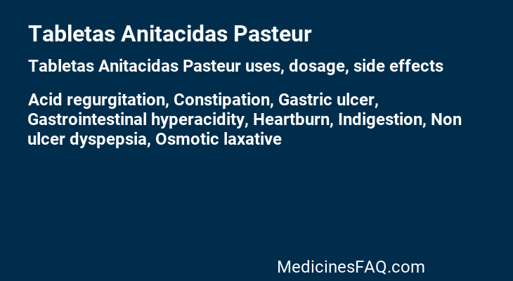 Tabletas Anitacidas Pasteur