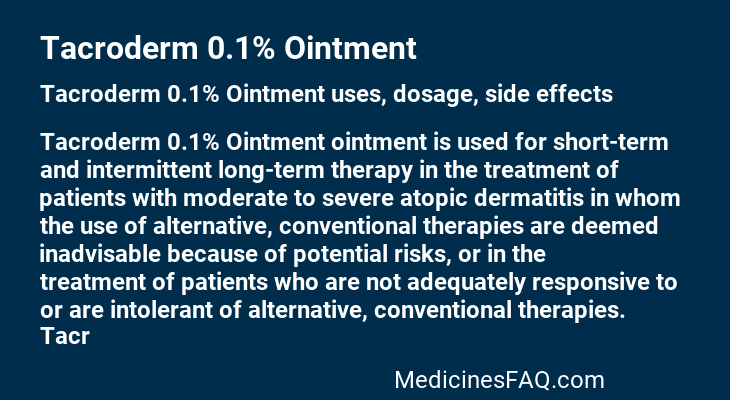 Tacroderm 0.1% Ointment