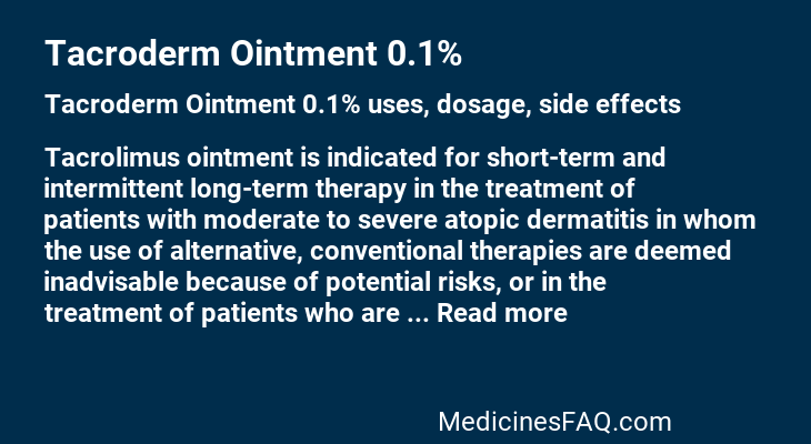 Tacroderm Ointment 0.1%