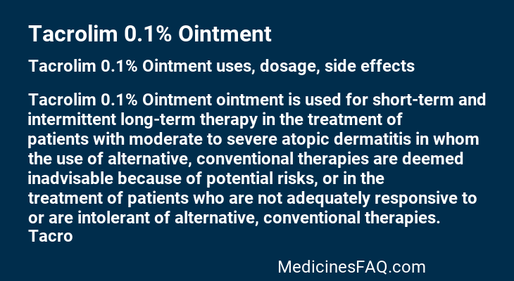 Tacrolim 0.1% Ointment