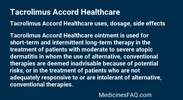 Tacrolimus Accord Healthcare