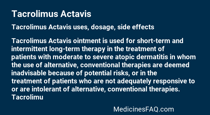 Tacrolimus Actavis