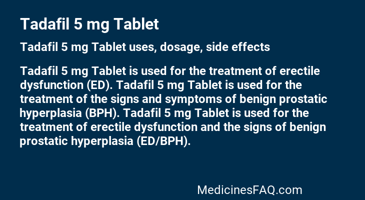 Tadafil 5 mg Tablet