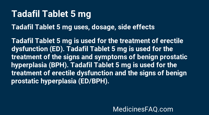 Tadafil Tablet 5 mg