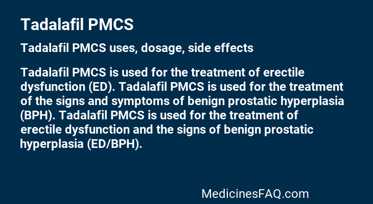 Tadalafil PMCS