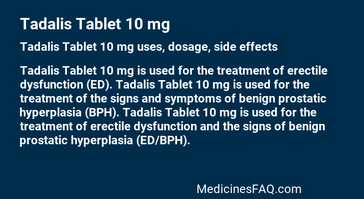 Tadalis Tablet 10 mg