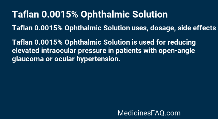 Taflan 0.0015% Ophthalmic Solution