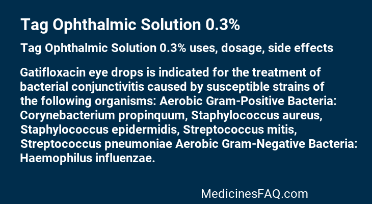 Tag Ophthalmic Solution 0.3%