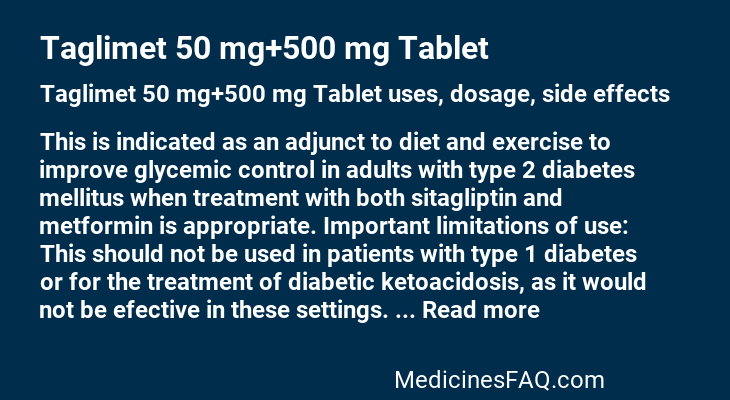 Taglimet 50 mg+500 mg Tablet