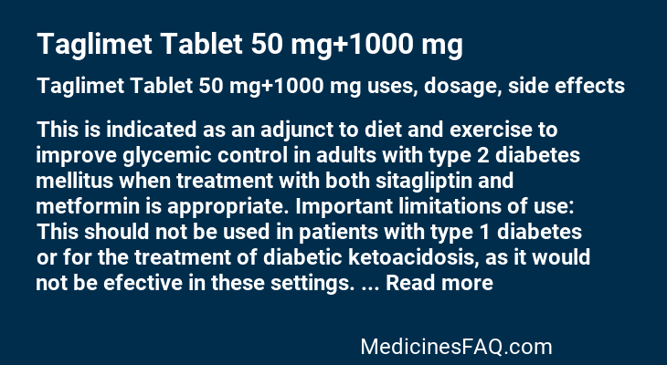 Taglimet Tablet 50 mg+1000 mg