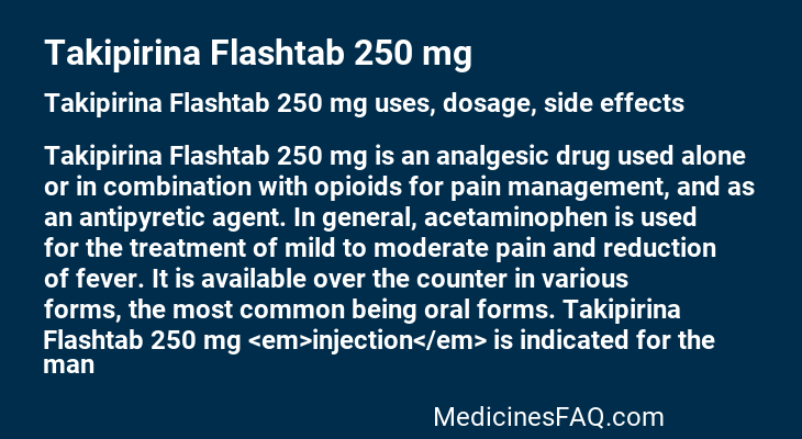 Takipirina Flashtab 250 mg