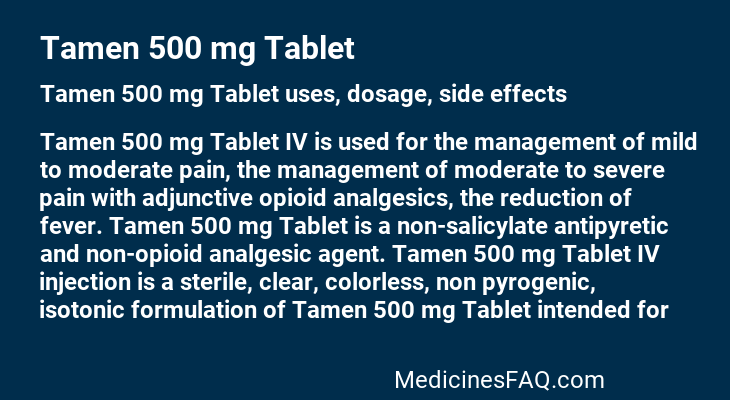 Tamen 500 mg Tablet