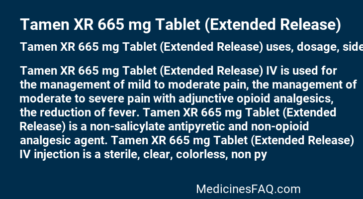 Tamen XR 665 mg Tablet (Extended Release)