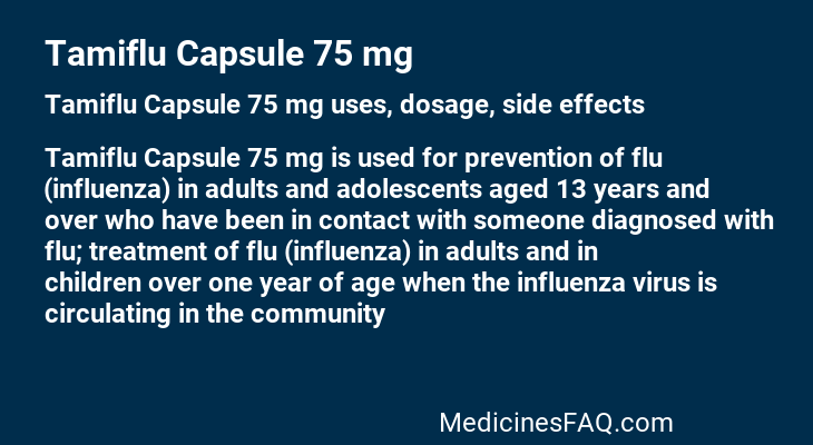 Tamiflu Capsule 75 mg