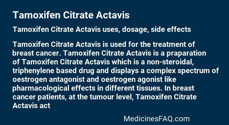 Tamoxifen Citrate Actavis