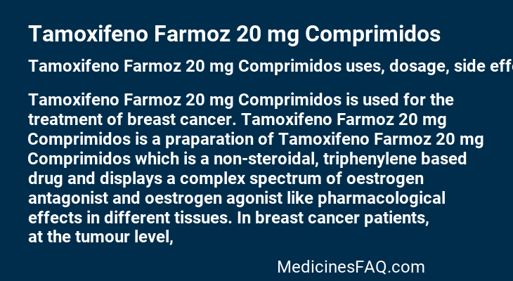Tamoxifeno Farmoz 20 mg Comprimidos