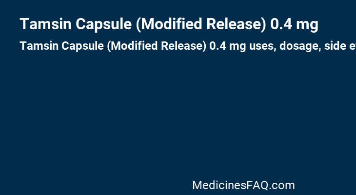 Tamsin Capsule (Modified Release) 0.4 mg