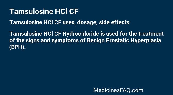 Tamsulosine HCl CF