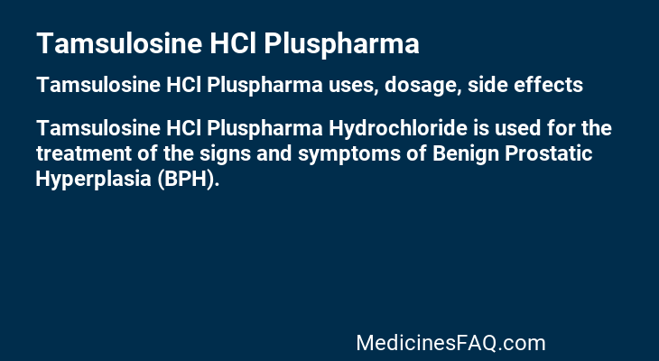 Tamsulosine HCl Pluspharma