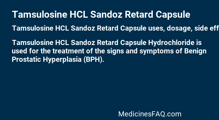 Tamsulosine HCL Sandoz Retard Capsule