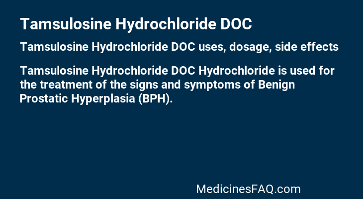 Tamsulosine Hydrochloride DOC