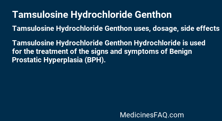Tamsulosine Hydrochloride Genthon
