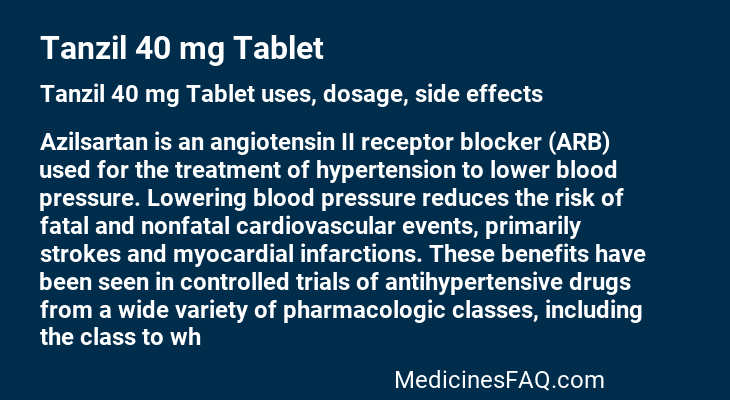 Tanzil 40 mg Tablet