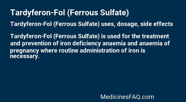 Tardyferon-Fol (Ferrous Sulfate)