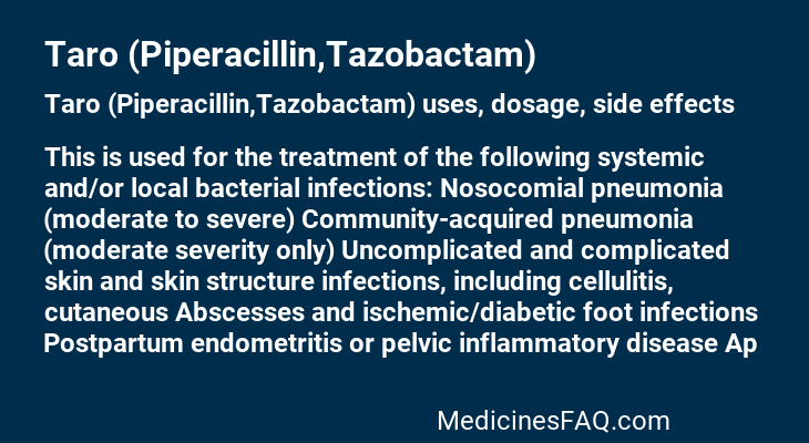 Taro (Piperacillin,Tazobactam)