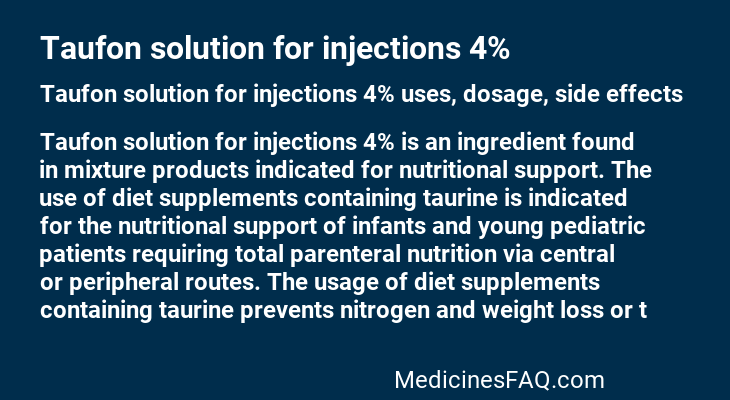 Taufon solution for injections 4%