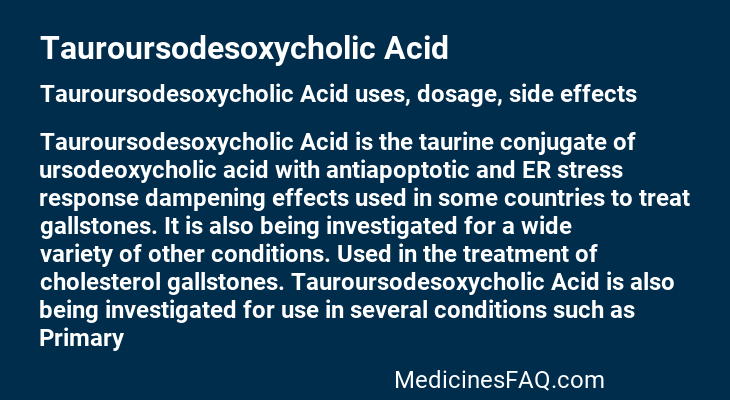 Tauroursodesoxycholic Acid