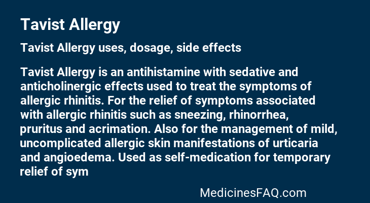 Tavist Allergy