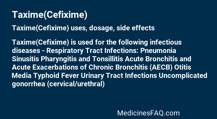 Taxime(Cefixime)