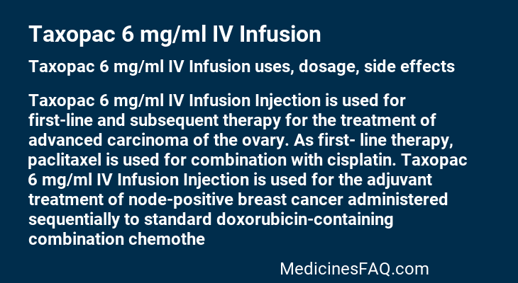 Taxopac 6 mg/ml IV Infusion