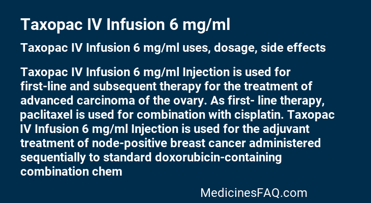 Taxopac IV Infusion 6 mg/ml