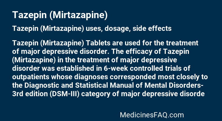 Tazepin (Mirtazapine)