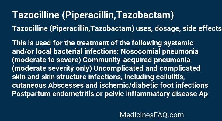 Tazocilline (Piperacillin,Tazobactam)
