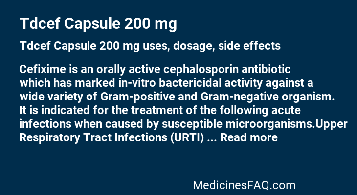 Tdcef Capsule 200 mg