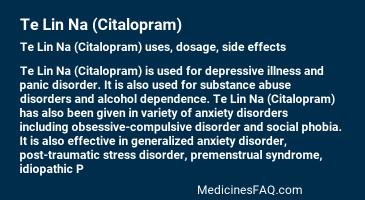 Te Lin Na (Citalopram)