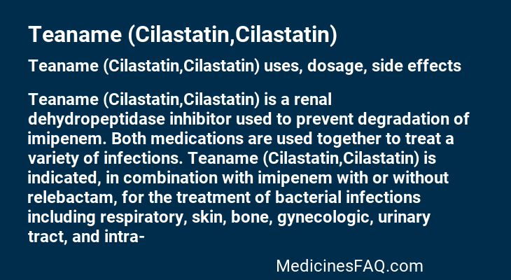 Teaname (Cilastatin,Cilastatin)