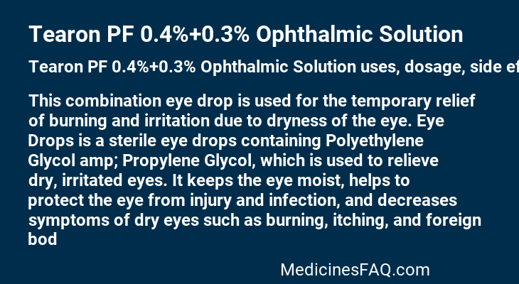 Tearon PF 0.4%+0.3% Ophthalmic Solution