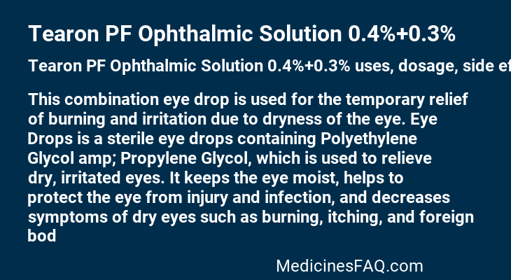 Tearon PF Ophthalmic Solution 0.4%+0.3%
