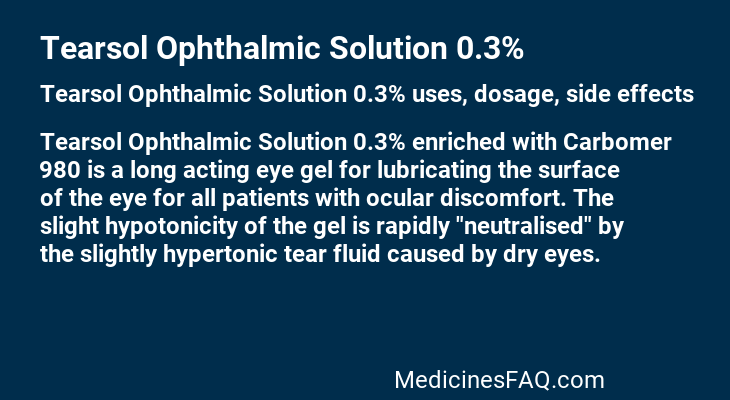 Tearsol Ophthalmic Solution 0.3%