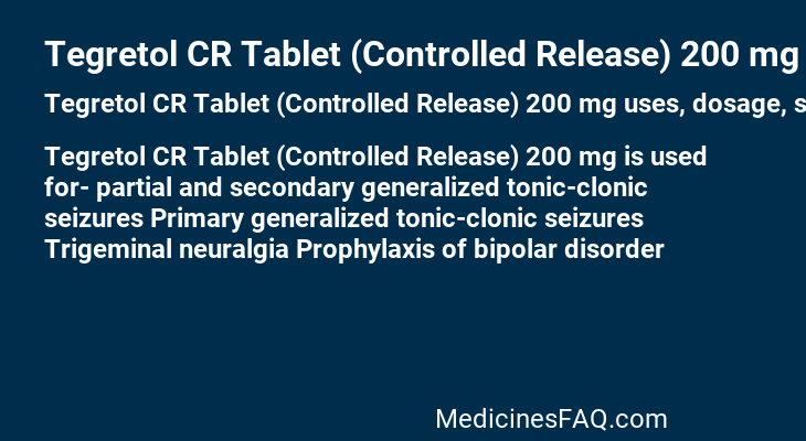 Tegretol CR Tablet (Controlled Release) 200 mg