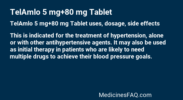 TelAmlo 5 mg+80 mg Tablet