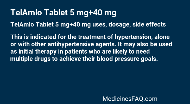 TelAmlo Tablet 5 mg+40 mg