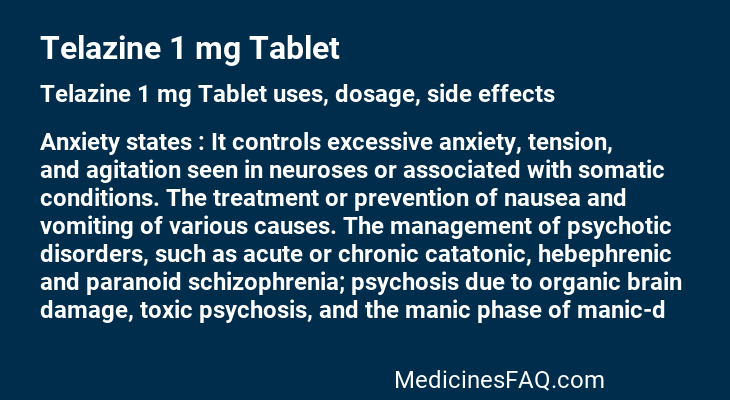 Telazine 1 mg Tablet