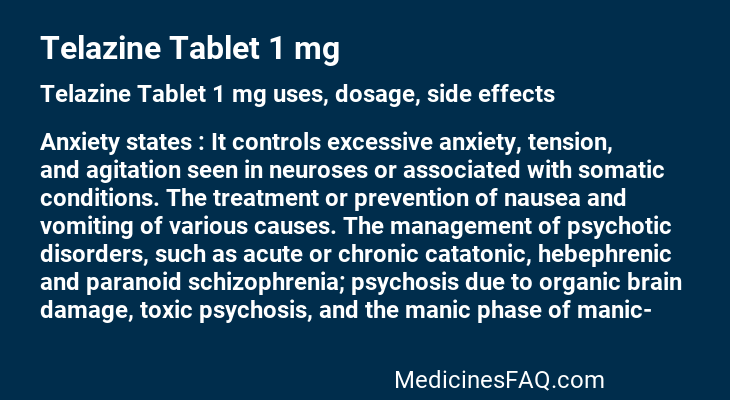 Telazine Tablet 1 mg