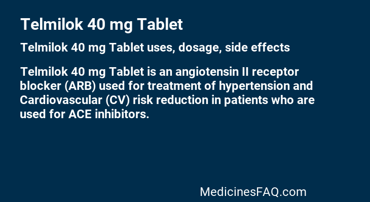 Telmilok 40 mg Tablet